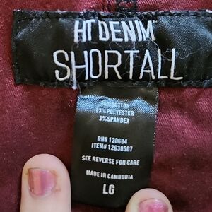 Hot Topic Denim Shortalls Red Plaid Sized Large